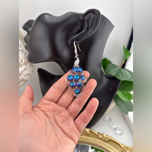 Stunning Blue Crystal Chandelier Earrings – EyeCandy Los Angeles - Picture 5 of 7